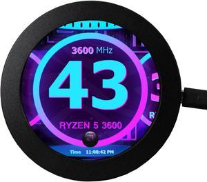 VSDISPLAY 2.8 Inch Round LCD Display Screen 480x480 IPS for PC Computer Case Building CPU/GPU Temperature Sensor Panel DIY Accessories