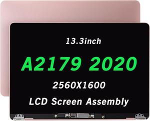 WARWOLFTEAM 13.3" Screen Replacement for MacBook Air A2179 2019 2020 EMC 3302 MVH22 MVH42 MVH52 MWTJ2 MWTK2 MWTL2 Retina LCD Screen Display Full Assembly Complete Top Assembly 2560x1600 (Gold)