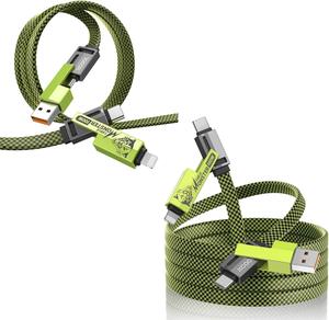 [2-Pack Bundle] XCOOL USB C Cable, 4-in-1 USB-C Cable (6ft+3ft), 100W USB-C Charger Cable with Hook-and-Loop Fastener and Cable Management, USB-C Cable/Fast Charging for MacBook, iPad, iPhone, Samsung
