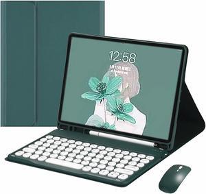 Galaxy Tab S9+/S9 Plus 12.4'' 2023 (SM-X810/X816B/X818U) Keyboard case with Mouse Magnetic Detachable Bluetooth Keyboard with S Pen Holder Slim Folio Leather case (Tab S9+ (2023), Dark Green)