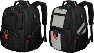 YOREPEK 17 inch Black Backpack & 18.4 inch Grey Backpack, Water Resistant Airline Approved Business Bag with USB Charging Port