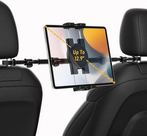 YOOZ Car Headrest Tablet Holder, Car Back Seat Tablet Mount Kids [Stretchable & Ultra-Stable] Between Seats Tablet Stand for Switch, iPad Pro Air Mini, Lenovo, iPhone, 4-12.9" Tablets & Phones