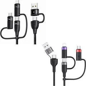 YOUSAMS 100W USB C Multi Charging Cable 4FT + PD 60W USB C Multi Fast Charging Cable 4FT