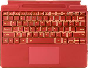 Zoof Type Cover for Microsoft Surface Pro 10 / Pro 9 / Pro 8 / Pro X, 13 inch, Portable Slim Wireless Keyboard with Touchpad Tablet Keyboard (Poppy Red with Backlight)