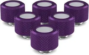 PrimoChill 14mm OD Rigid SX Fitting - 6 Pack - Candy Purple