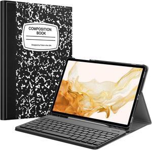 FINTIE Keyboard Case for Samsung Galaxy Tab S8 Plus 2022/S7 FE 2021/S7 Plus 2020 12.4 Inch with S Pen Holder, Slim Stand Cover Detachable Wireless Bluetooth Keyboard, Composition