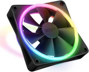 NZXT F120 RGB Duo - 120mm Dual-Sided RGB Fan - 20 Individually Addressable LEDs - Balanced Airflow and Static Pressure - Fluid Dynamic Bearing - PWM Control - Anti-Vibration Rubber Corners - Black