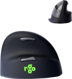 R-Go HE Vertical Ergonomic Mouse Wireless Bluetooth 5.0, Break Software, Prevents Tennis Elbow/Mouse Arm RSI, Rechargeable, Silent Click, 5 Buttons - Compatible Windows/Mac/Android/Linux