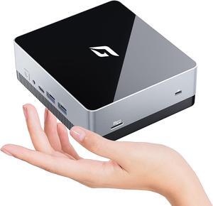 CyberGeek Nano J1 Linux Mini PC, Intel N5095A Quad-Core, 16GB RAM, 128GB PCIe SSD, 4K Dual Display, WiFi, Type-C, RJ45, VESA, Ubuntu OS