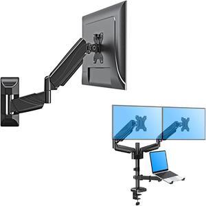 MOUNTUP Single Monitor Wall Mount Bundle with Dual Monitor and Laptop Desk Mount for VESA Bracket 75x75mm/100x100mm