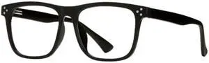 Blue Planet Blue Light Glasses for Men and Women - Julien Matte Black Bluelight Blockers Glasses for Men and Women, Square Frame Computer Gaming Glasses for Anti Glare, 2.00