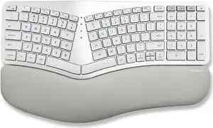 Macally Backlit Bluetooth Ergonomic Keyboard for Mac - Sculpted for Comfort - Wireless Ergonomic Keyboard (100-Key MacOS Layout) - Rechargeable Split Ergo for MacBook Pro/Air, iMac, iPad, Apple