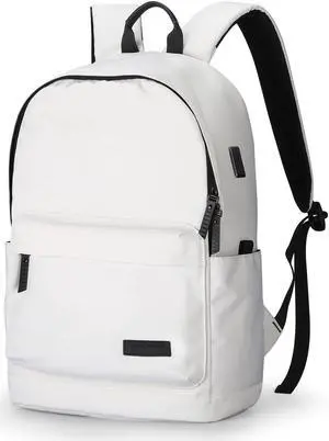 Muzee School Backpack Lightweight Travel Daypack Student Rucksack Laptop Backpack For 15.6 Inch Laptop (off white)