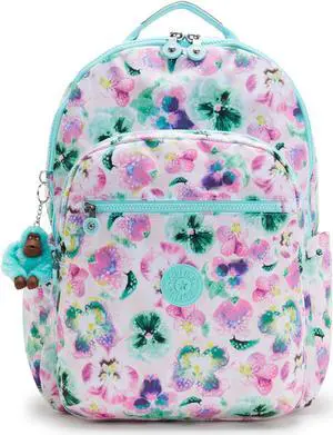 Kipling Seoul Extra Large Printed 17" Laptop Backpack Aqua Blossom