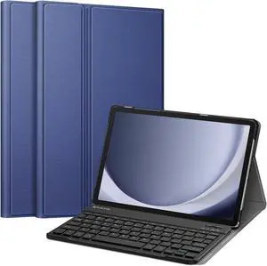 Fintie Keyboard Case for Samsung Galaxy Tab A9 Plus/A9+ 5G 11 Inch 2023 Model (SM-X210/X216/X218), Slim Lightweight Stand Cover with Magnetically Detachable Wireless Bluetooth Keyboard, Navy