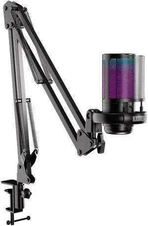 Kraken Echo RGB USB Condenser Microphone for Gaming, Podcast & Streaming for PC, PS5, PS4, MAC, Laptops. Touch Mute - Gain Knob - Monitoring - Controllable RGB - PC Gaming Mic with Boom Arm (Black)