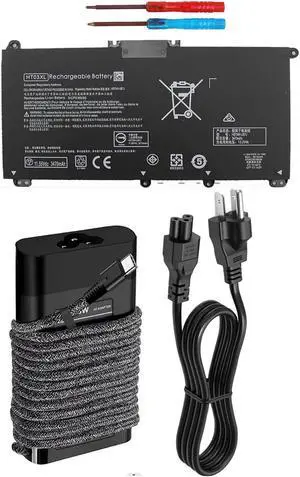 DMKAOLLK HT03XL Battery, 65W HP Laptop Charger USB C