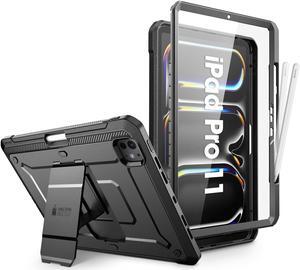 SUPCASE for iPad Pro 11 Inch Case M4 2024 5th Generation with Pencil Holder (Unicorn Beetle Pro), [Built-in Screen Protector & Stand] Full-Body Rugged Cover for iPad Pro 11 Inch M4 2024 5th Gen,Black