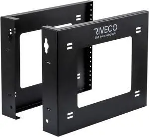 RIVECO 6U Open Frame Rack Wall Mount & Desktop Mount, No Assembly Required Server Rack for Network Equipment & Data AV HiFi Stereo Gaming Electronics Shelf