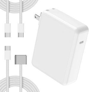 140W USB-c Power Adapter Mac Book Charger for Mac Book Pro 14 16 inch 2021 2023 M1 M2, Mac Book Air 13 15 inch M2 M3 2022-2024, with 6.6 FT Braided Magnetic USB-c to Mag 3 Cable and USB-c to C Cable