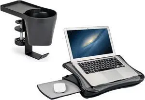 MAX SMART Laptop Stand with Detachable Mouse Pad and Clamp on Cup Holder