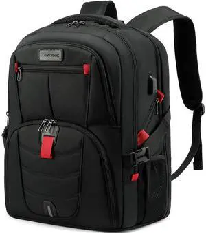 LOVEVOOK Travel Laptop Backpack with Lock and 17 Large Computer Business Work Backpack for Men (Black-Lunch, 17 inch)