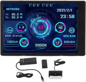 3.5 inch USB Mini Screen, AIDA64 Computer CPU GPU Memory Hard Disk Data Monitor, PC Temperature Display Screen Sub Screen, Only Supports for System