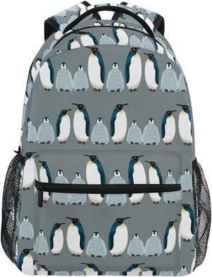 Fisyme Penguin Sea Bird Backpack Laptop Bag Daypack Travel Hiking School Backpacks for Men Women Kids Girls Boys