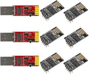 Wishiot ESP8266 ESP-01S 4MB Serial WiFi Wireless Transceiver Module 6pcs + CH340G Programmer USB to ESP-01 Wireless Adapter Module 3pcs
