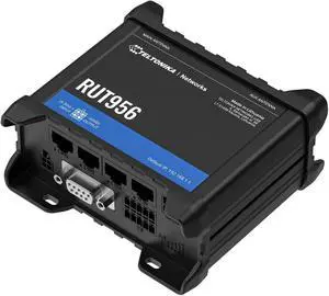 RUT956 (EU) 4G LTE Router Teltonika RUT956, Cellular, RUT956 (Teltonika RUT956, Cellular Network Router, Black, Aluminium, Plastic, DIN-Rail, Industrial, Fast Ethernet)