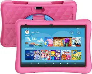 KYASTER Kids Tablet, 10 inch HD Android 12 Toddler Tablets, Quad Core 1.8Ghz, 2GB DDR4, 7000mAh Battery, Dual Box Speakers, Parental Controls Games Learning Apps, EVA Shockproof Case