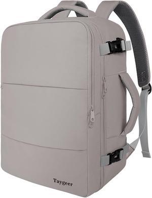 Taygeer Laptop Backpack Purse for Women, Backpack for College Essentials with 17.3inch Laptop Compartment, Travel Mochila Airline Approved CarryOn Work Bag for Nursing Doctor Business Travel, Brown