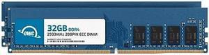 OWC 64GB (2x32GB) DDR4 2933MHz PC4-23400 CL21 2RX8 ECC Unbuffered UDIMM 1.2V 288-pin Workstation Server Memory RAM