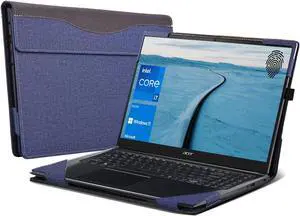 VEVOOD Laptop Case for Acer Aspire 5 Notebook Laptop 15.6" All-Inclusive Anti-Fall Protective Cover PU Leather Computer case (Blue)