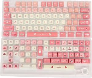 PBT Keycaps, 135 Keys Cute Keyboard Keycaps Cartoon PBT Dye Sublimation with Keycap Puller, Custom Keycaps for 61 87 96 98 104 108 Mechanical Keyboard