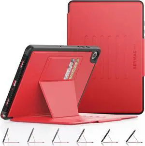SEYMAC stock Case for Samsung Galaxy Tab A9+ Plus 11'', Auto Sleep/Wake Case with Magnetic Multi-Angles Stand, Card Slot for Galaxy Tab A9+/ A9 Plus 11'' SM-X210/X216/X218, (Red)