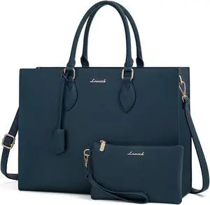 LOVEVOOK Laptop Bag for Women 15.6 Inch Laptop Tote Bag Waterproof Work Bag Computer Bag Leather Briefcase Business Office Bag Large Capacity Handbag Shoulder Bag