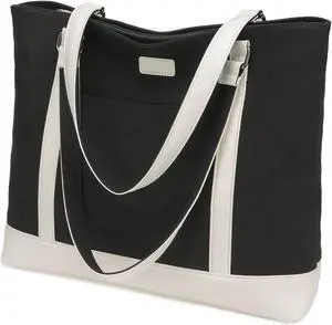 Large Tote Bags for Women 15.6 Inch Laptop Bag Lightweight Canvas Professional Work Briefcase