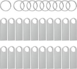 ABLAZE 2GB USB Flash Drive 20 Pack, Metal Flash Drive USB 2.0 Thumb Drives with Keychains USB Stick 2GB USB Drive Pendrive