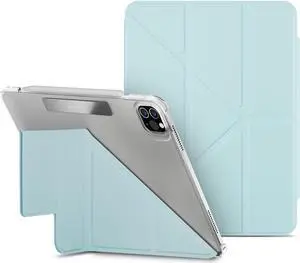 MAGEASY Case for iPad Pro 11" - Folio Case with Multi-Angle Stand, Apple Pencil Holder, Stain-Resistant, Compatible with iPad Pro 11'' (2018-2022) & iPad Air (5th/4th Gen) - Facet | Sky Blue