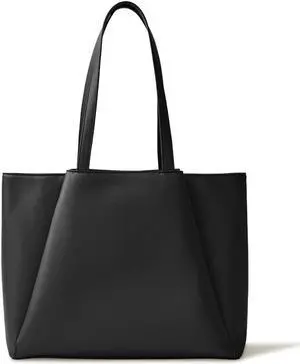 Laptop Tote Bag for Women 15.6 Inch - Large Work Bags with Zip Compartments - PU Leather Office Purse Computer Briefcase - Black
