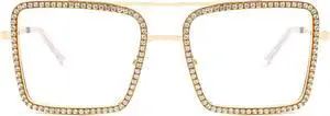 Zeelool Diva Stylish Square Blue Light Blocking Glasses for Women ZJGM635348-01 Gold