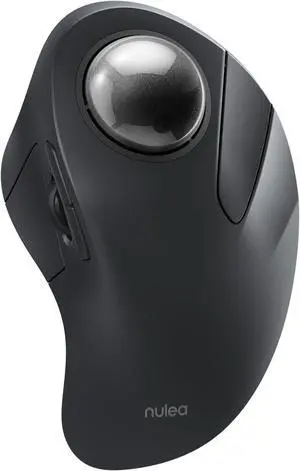 Nulea Wireless Ergonomic Trackball Mouse, Rechargeable, Bluetooth Rollerball Mouse, 44mm Index Finger Trackball, 5 Adjustable DPI, Compatible with PC, Laptop, iPad, Mac, Windows, Android