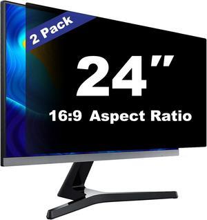 Pozlle 24 Inch Computer Privacy Screen Shield [2 Pack] for 16:9 Widescreen Desktop Monitor - Anti-Glare Blue Light Privacy Filter and Anti Spy Privacy Screen Protector Film