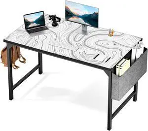AQQA Topographic 3XL Huge Mouse Pad - Oversized (48''x24'') for Full Desk Gaming - Extra Large XXXXL Mat with Super Thick Nonslip Rubber Base and Waterproof Design,(Mega,White)