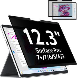 Upgrade Privacy Screen for Surface Pro 7 Plus/7/6/5/4/3 12.3 inch, Fully Removable Anti Glare Blue Light Filter, Anti-Spy Screen Protector for Microsoft Surface Pro 7+, Pro 7, Pro 6, Pro 5, Pro 4/3