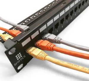 Grid DCS 24 Port Patch Panel 1U UTP with Inline Keystone CAT6 Coupler (Populated)