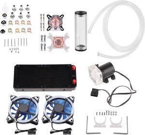 Fans & Cooling,DIY 240mm Cooler CPUGPU Block Pump Reservoir LED Fan Heat Sink Compputer Water Cooling Kit