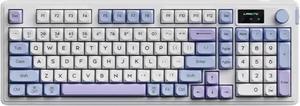 Cmokifuly L98 Membrane Keyboard Tri-mode Connectivity RGB Keyboard for MAC/Win,Rotary Knob+Screen Gasket Mounted Sa Profile Keycaps,98 Keys Software Programmable Gaming Keyboard (Sea Salt)