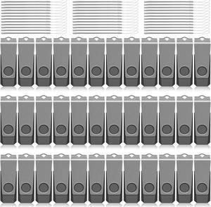 256MB USB Flash Drive 50 Pack, AGECASH Bulk USB Thumb Drive Grey Swivel Pen Drive USB 2.0 Flash Memory Stick 256MB Zip Drive USB Drive Pack of 50 Jump Drive for Data Stroage and Backup